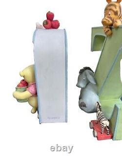 Rare Disney Winnie the Pooh A to Z Large Bookends Michel & Co. 8+lbs. Piglet