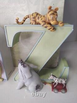 Rare Disney Winnie the Pooh A to Z Large Bookends Michel & Co. With Box 8+lbs