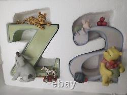 Rare Disney Winnie the Pooh A to Z Large Bookends Michel & Co. With Box 8+lbs