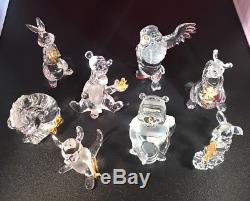 Rare Lot of 8 Retired Disney Lenox Winnie the Pooh Crystal Figurines