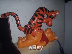 Rare! Old Walt Disney Giant Tigger on Top of Winnie the Pooh Statue