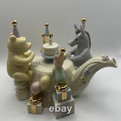 Rare Winnie The Pooh Birthday Celebration Teapot By LENOX- Tigger Piglet Eeyore