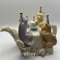 Rare Winnie The Pooh Birthday Celebration Teapot By LENOX- Tigger Piglet Eeyore