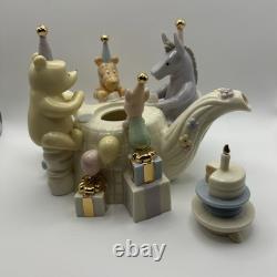 Rare Winnie The Pooh Birthday Celebration Teapot By LENOX- Tigger Piglet Eeyore