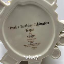 Rare Winnie The Pooh Birthday Celebration Teapot By LENOX- Tigger Piglet Eeyore