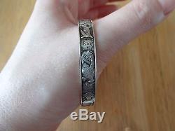 Rare early Winnie the pooh childrens bracelet sterling 925 piglet, eeyore, roo, wol