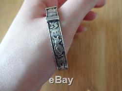 Rare early Winnie the pooh childrens bracelet sterling 925 piglet, eeyore, roo, wol