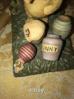 Retired Charpente Classic Winnie the Pooh Honey Pots Book Ends Lamp Bear Book