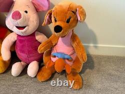 SET (4) Mattel Disney Winnie the Pooh Large Plush 22 Kanga Roo Eeyore Piglet