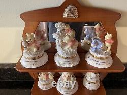 Set Of 6 Lenox Treasures Disney Winnie The Pooh Trinket Charms & Wall Mirror