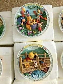 Set of 12 Bradford Exchange Disney Winnie the Pooh & Friends 3D Collector Plates