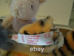 Steiff Classic Winnie The Pooh Miniature Set LE 2002-Tigger, Eeyore, Piglet