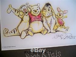Swarovski Disney 7 Pc Winnie The Pooh Eeyore Tigger Piglet Plq Display Litho
