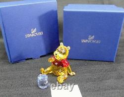 Swarovski Disney Winnie Topaz Pooh & Honey Pot Crystal Figurine Orig Box 1142889