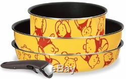 T-Fal x Disney Winnie the Pooh Pot Frying Pan Set Yellow L01791 Japan F/S New