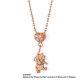 The Kiss Winnie The Pooh Zirconia Pink Gold Coating Heart Silver Necklace New