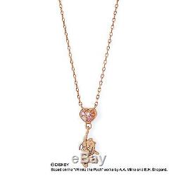 THE KISS Winnie the Pooh Zirconia Pink Gold Coating Heart Silver Necklace New