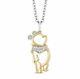 Teddy Bear Winnie The Pooh Pendant 18 Necklace 14k Two Tone Gold Over Silver