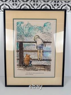 Three Vintage Walt Disney 26 X 20 Framed Art ClassicsWinnie The Pooh