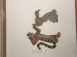 Tigger & Rabbit Winnie The Pooh Animation Cell Walt Disney Orig Hand Painted Cel