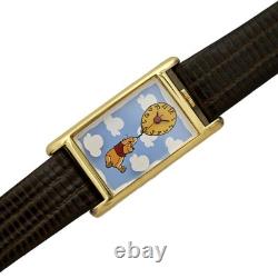 Timex Disney Tank Winnie The Pooh Balloon Flying Watch 1990s Vintage Rectangular