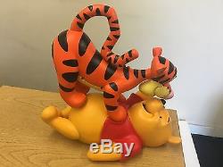 Ultra Rare Disney Big Winnie The Pooh And Tigger Playing Collectible Statue