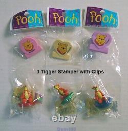 VERY CUTE & HTF! Disney WINNIE THE POOH Lot of 11 Stamper/Clip Sets! All NEW