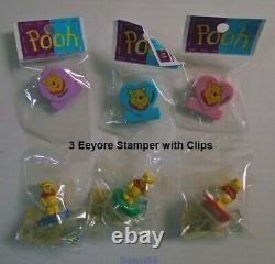 VERY CUTE & HTF! Disney WINNIE THE POOH Lot of 11 Stamper/Clip Sets! All NEW