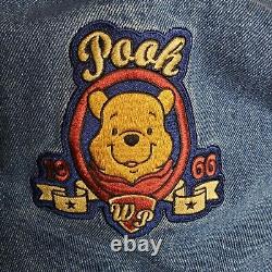 VINTAGE Disney Catalog Exclusive Winnie The Pooh Denim Varsity Jacket Medium