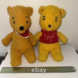 VINTAGE Winnie the Pooh 12 Plush Disneyland California Stuffed Lot of 2 Music