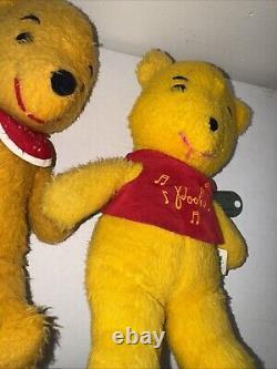 VINTAGE Winnie the Pooh 12 Plush Disneyland California Stuffed Lot of 2 Music