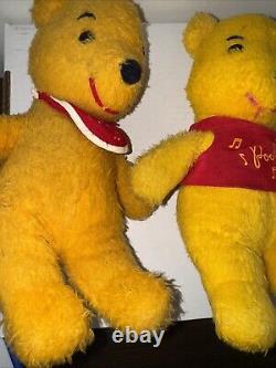 VINTAGE Winnie the Pooh 12 Plush Disneyland California Stuffed Lot of 2 Music