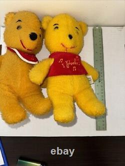 VINTAGE Winnie the Pooh 12 Plush Disneyland California Stuffed Lot of 2 Music