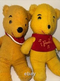 VINTAGE Winnie the Pooh 12 Plush Disneyland California Stuffed Lot of 2 Music