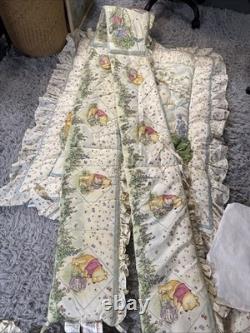 VTG Disney Classic WINNIE THE POOH Crib Bedding 9 pc Set Quilt Sheet Decor