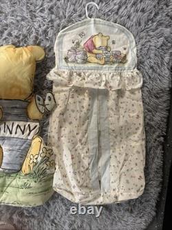 VTG Disney Classic WINNIE THE POOH Crib Bedding 9 pc Set Quilt Sheet Decor