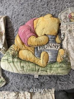 VTG Disney Classic WINNIE THE POOH Crib Bedding 9 pc Set Quilt Sheet Decor