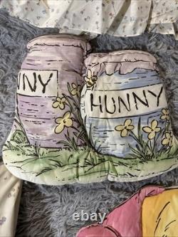 VTG Disney Classic WINNIE THE POOH Crib Bedding 9 pc Set Quilt Sheet Decor