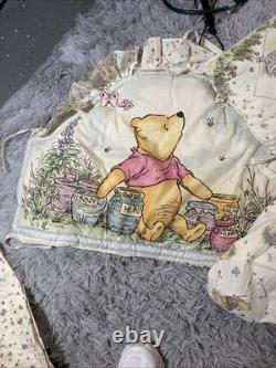 VTG Disney Classic WINNIE THE POOH Crib Bedding 9 pc Set Quilt Sheet Decor