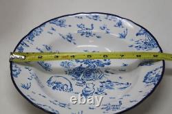 VTG Disney Winnie the Pooh Blue Toile Dinnerware Soup Bowl 4 Piece Set Stoneware