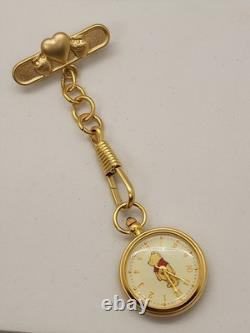 VTG Krementz Disney Winnie The Pooh Gold Tone Pin/Brooch Watch Collectors