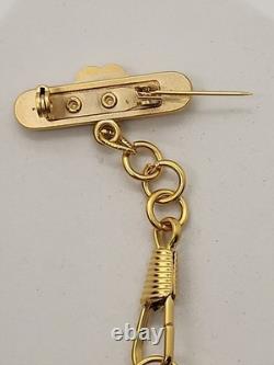 VTG Krementz Disney Winnie The Pooh Gold Tone Pin/Brooch Watch Collectors