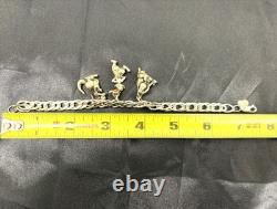 VTG Limited Edition Disney Eeyore, Roo, Rabbit Sterling Silver 3D Charm Bracelet