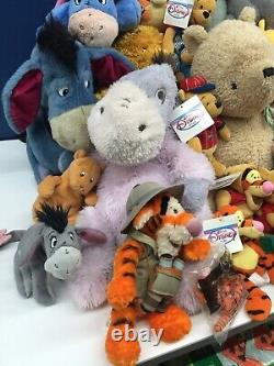 VTG & Modern LOT 62 Disney Winnie the Pooh Plush Eeyore Tigger Rabbit Piglet