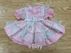 VTG Winnie The Pooh Checkered Sheer Lace Full Circle Ruffle Party BELL Dress 3T