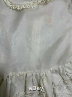 VTG Winnie The Pooh Sheer Lace White Full Circle Ruffle Party Communion Dress 4