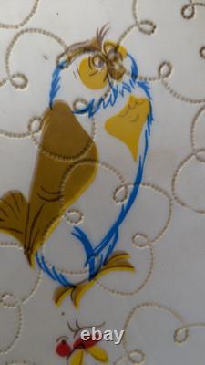Very Rare Vintage Pearl Wick Quilted Vinyl Toy Box Chest with Winnie the Pooh