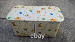 Very Rare Vintage Pearl Wick Quilted Vinyl Toy Box Chest with Winnie the Pooh