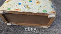 Very Rare Vintage Pearl Wick Quilted Vinyl Toy Box Chest with Winnie the Pooh