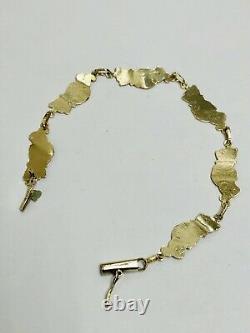 Vintage 10k Solid Yellow Gold Winnie The Pooh Bracelet (6 Inches)